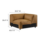 Modway Auren 5-Piece Upholstered Vegan Leather Modular L-Shaped Sofa
