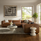 Modway Auren 5-Piece Upholstered Vegan Leather Modular L-Shaped Sofa