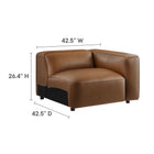 Modway Auren 5-Piece Upholstered Vegan Leather Modular L-Shaped Sofa