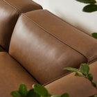 Modway Auren 3-Piece Upholstered Vegan Leather Modular Loveseat with Ottoman