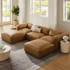 Modway Auren 5-Piece Upholstered Vegan Leather Modular U-Shaped Sofa