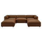 Modway Auren 5-Piece Upholstered Vegan Leather Modular U-Shaped Sofa  