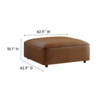 Modway Auren 5-Piece Upholstered Vegan Leather Modular U-Shaped Sofa