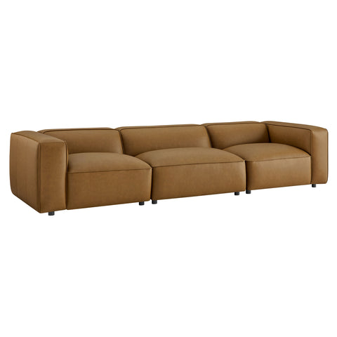 Modway Auren 3-Piece Upholstered Vegan Leather Modular Sofa  