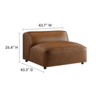 Modway Auren 5-Piece Upholstered Armless L-Shaped Vegan Leather Modular Sofa