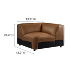 Modway Auren 5-Piece Upholstered Armless L-Shaped Vegan Leather Modular Sofa