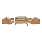 Modway Thames 4-Piece Outdoor Patio Wicker Outdoor Patio Rattan Furniture Set  