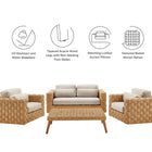 Modway Thames 4-Piece Outdoor Patio Wicker Outdoor Patio Rattan Furniture Set