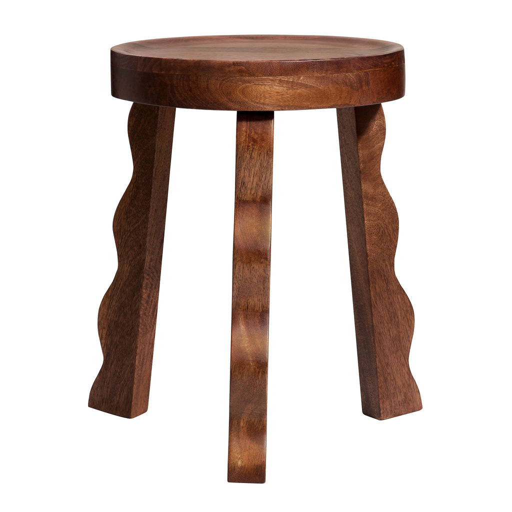 Modway Sorrel Carved Wood Stool  