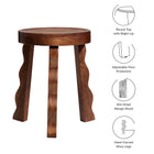 Modway Sorrel Carved Wood Stool
