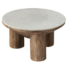 Modway Ellison 33" Round Wood Coffee Table With Marble Top