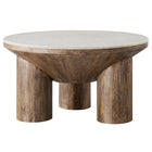Modway Ellison 33" Round Wood Coffee Table With Marble Top
