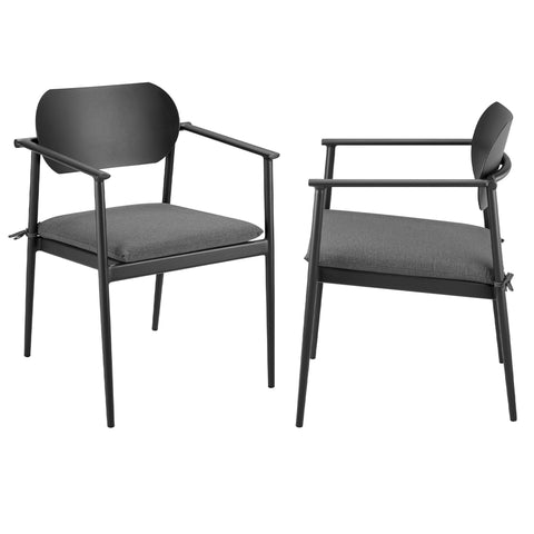 Modway Aeris Stackable Outdoor Patio Aluminum Dining Armchair Set of 2  