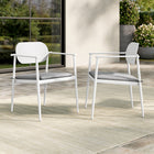 Modway Aeris Stackable Outdoor Patio Aluminum Dining Armchair Set of 2