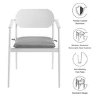 Modway Aeris Stackable Outdoor Patio Aluminum Dining Armchair Set of 2
