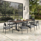 Modway Aeris 9-Piece Outdoor Patio Aluminum Dining Set