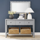 Modway Emmeline 3-Drawer Scalloped Console Table