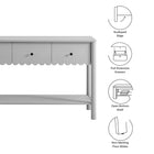 Modway Emmeline 3-Drawer Scalloped Console Table