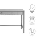 Modway Emmeline 1-Drawer Scallop Writing Desk