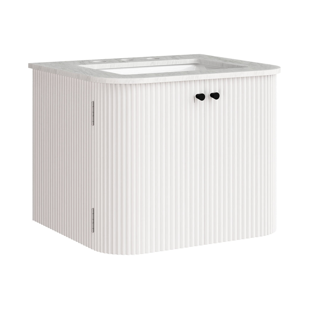 Modway Zia 24" Wall-Mount Bathroom Vanity with Marble Sink  