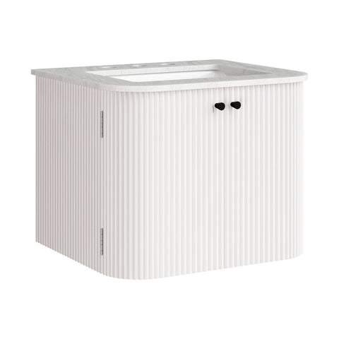 Modway Zia 24" Wall-Mount Bathroom Vanity with Marble Sink  