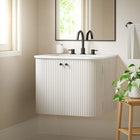 Modway Zia 24" Wall-Mount Bathroom Vanity with Marble Sink