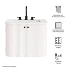 Modway Zia 24" Wall-Mount Bathroom Vanity with Marble Sink