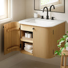 Modway Zia 24" Wall-Mount Bathroom Vanity with Marble Sink