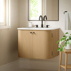 Modway Zia 24" Wall-Mount Bathroom Vanity with Marble Sink