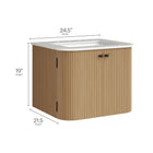 Modway Zia 24" Wall-Mount Bathroom Vanity with Marble Sink