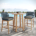 Modway Wellspring 3-Piece Outdoor Patio Teak Wood Bar Set