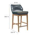 Modway Wellspring 3-Piece Outdoor Patio Teak Wood Bar Set