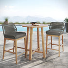 Modway Wellspring 3-Piece Outdoor Patio Teak Wood Bar Set