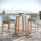 Modway Wellspring 3-Piece Outdoor Patio Teak Wood Bar Set