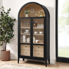Modway Nolan 74" Tall Wide Arched Storage Display Cabinet