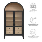 Modway Nolan 74" Tall Wide Arched Storage Display Cabinet