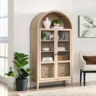 Modway Nolan 74" Tall Wide Arched Storage Display Cabinet