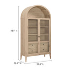 Modway Nolan 74" Tall Wide Arched Storage Display Cabinet