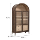 Modway Nolan 74" Tall Wide Arched Storage Display Cabinet