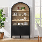 Modway Nolan 74" Tall Wide Arched Storage Display Cabinet Bookshelf