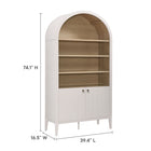 Modway Nolan 74" Tall Wide Arched Storage Display Cabinet Bookshelf