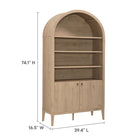 Modway Nolan 74" Tall Wide Arched Storage Display Cabinet Bookshelf