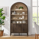 Modway Nolan 74" Tall Wide Arched Storage Display Cabinet Bookshelf