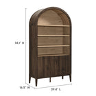 Modway Nolan 74" Tall Wide Arched Storage Display Cabinet Bookshelf