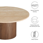 Modway Kioni Round Travertine Coffee Table