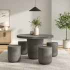 Modway Brion Indoor - Outdoor Patio Concrete 5 Piece Dining Table Set