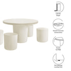 Modway Brion Indoor - Outdoor Patio Concrete 5 Piece Dining Table Set