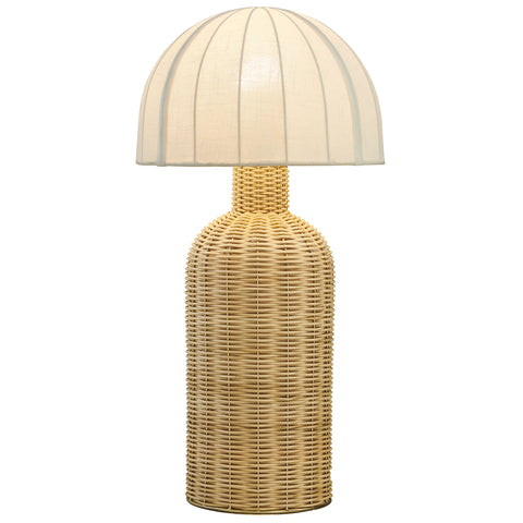 Modway Santo Rattan Table Lamp With Dome Shade  