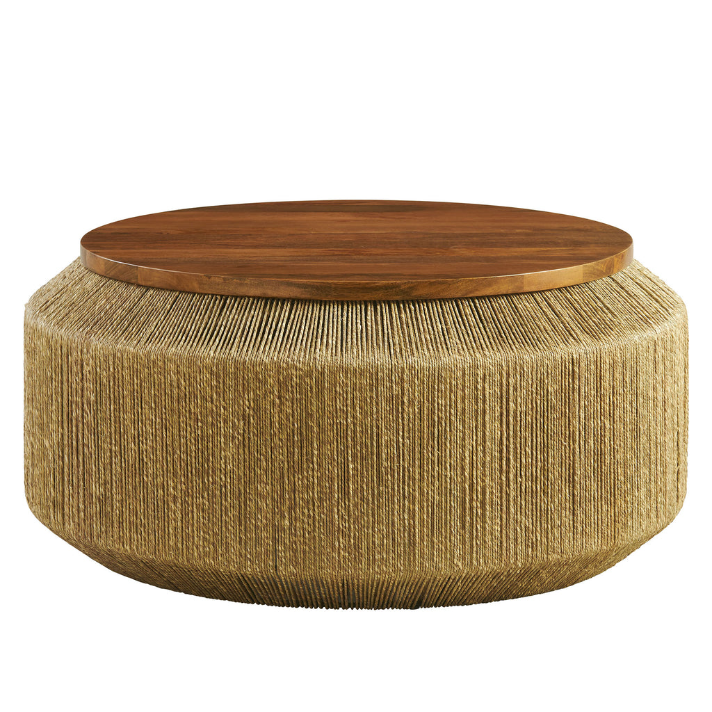 Modway Maris Seagrass and Wood Coffee Table  