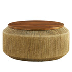 Modway Maris Seagrass and Wood Coffee Table  